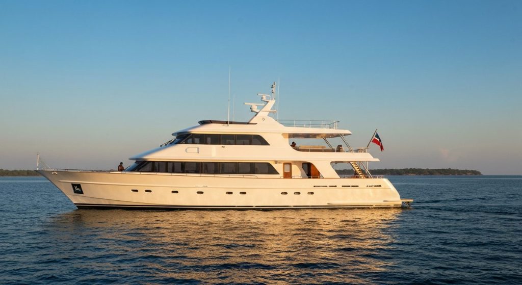 luxury private yacht komodo labuan bajo — Photorealistic editorial travel photograph relevant to: The exact-match home f