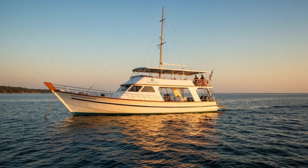 private phinisi boat charter labuan bajo — Photorealistic editorial travel photograph relevant to: The exact-match home